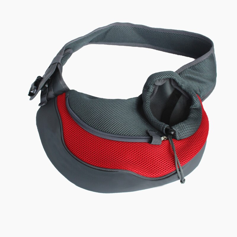 Kæledyr hvalpe bæresele håndtaske udendørs rejse hunde skuldertaske mesh oxford enkelt komfort transport bære mulepose: Rødvin / L 40 x 13 x 26cm