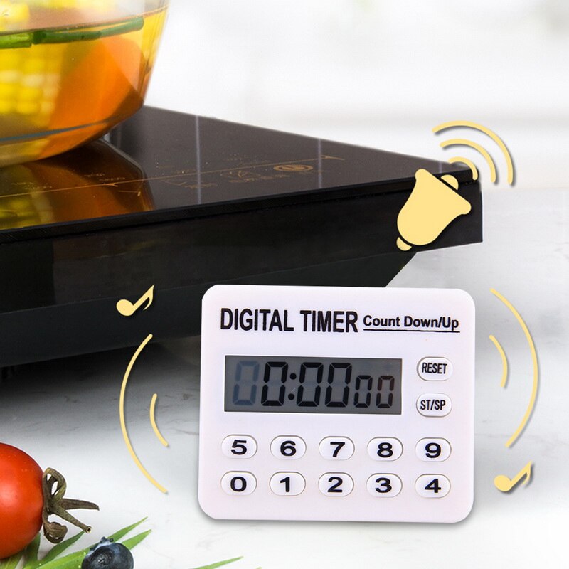 Digitale keukentimer aftellen en tijdklok voor koken bakken sport spelletjes