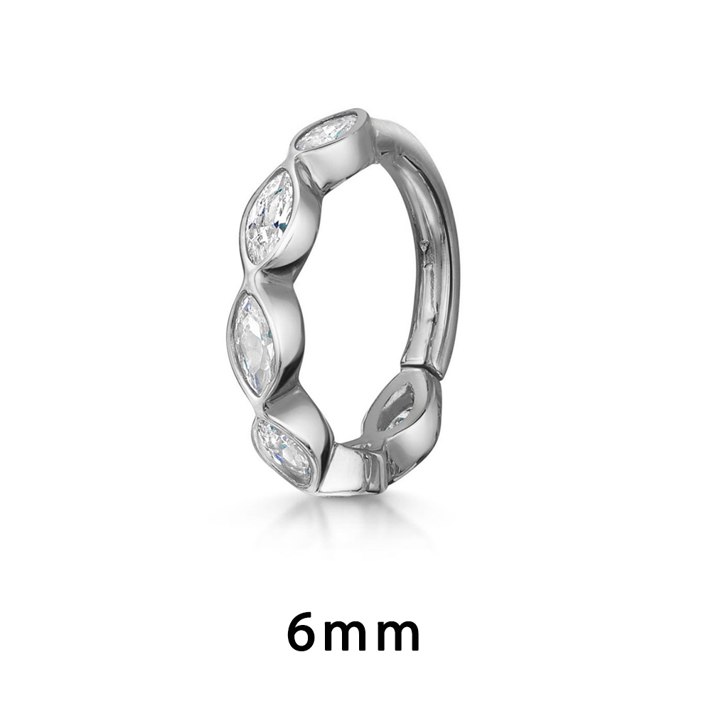 Daith-pendientes de aro para Piercing en la oreja para mujer, aretes minimalistas con hélice perforada de circonita, Color dorado, cartílago, anillo Simple para la nariz, joyería para el cuerpo: Zinc negro plateado