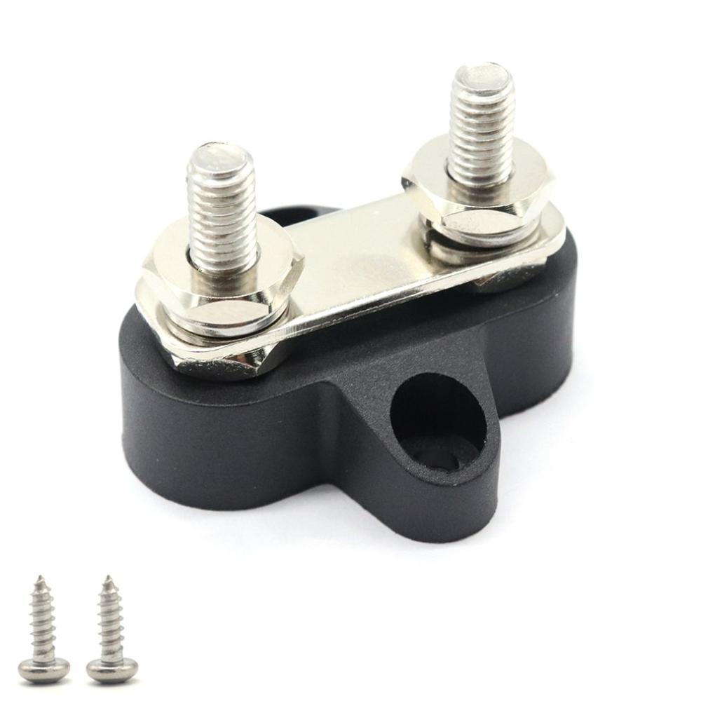 DC 48V Terminal Stud Positive Power Distribution Double Heavy Terminal Stud M8 M6 With Connecting Rod For Ships Cars And RVs: DB M6 black-rod