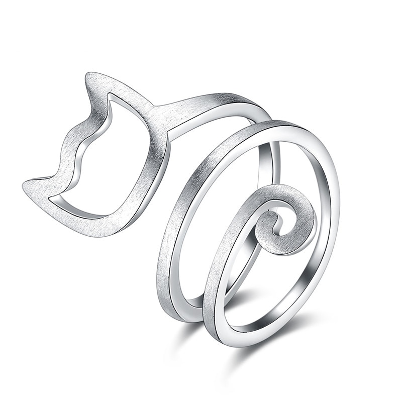 Opening Kronkelende Draad Tekening Kat Ringen Voor Vrouwen Kat Wrap Ring Dier Vinger Ring Voor Vrouwen Verstelbare Engagement Ring Vrouwelijke gi