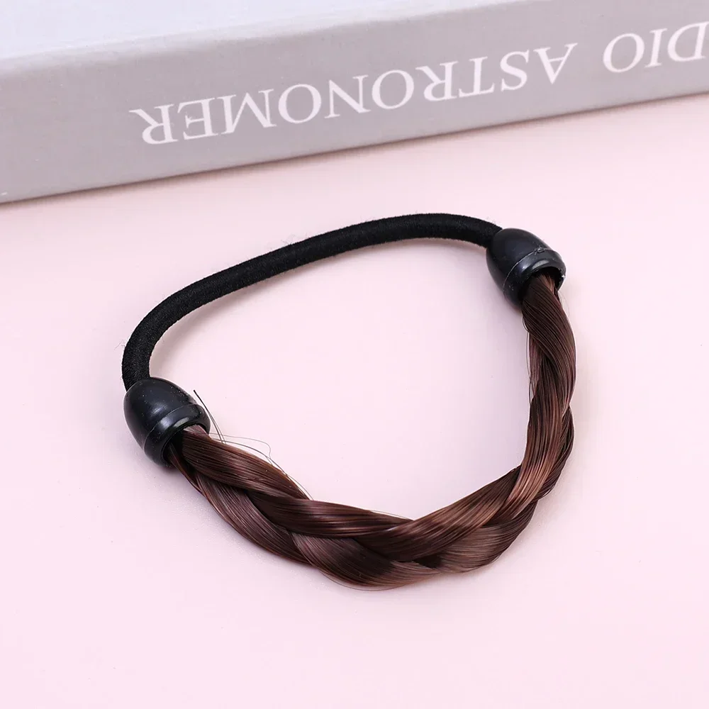 Rubber Band Made of Hair Rope Simulation Wig Head Rope Wig Hair Ring Straight HairTie Ponytail Elastic Hair Accessories: Blue