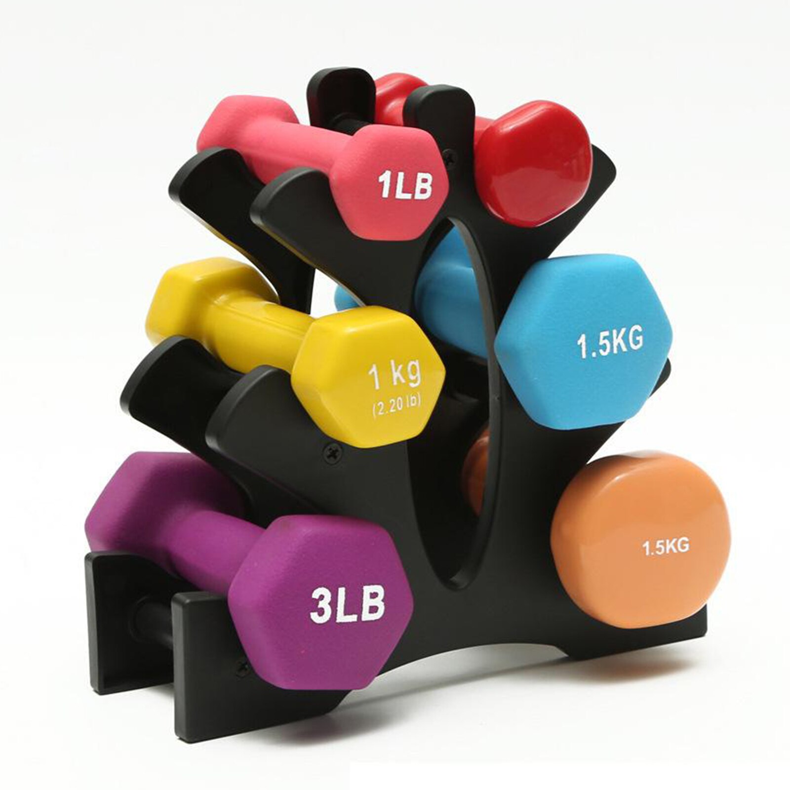3-Tier Dumbbell Rack Hand Weights Holder Tree Stand Space-Saving Organizer