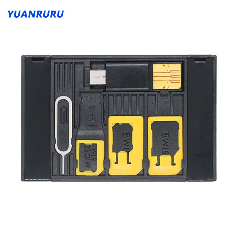 Credit Card Size Slim SIM Adapter Kit with TF Card Reader &amp; SIM Card Tray Eject Pin SIM Card Holder For iPhone Huawei Xiaomi