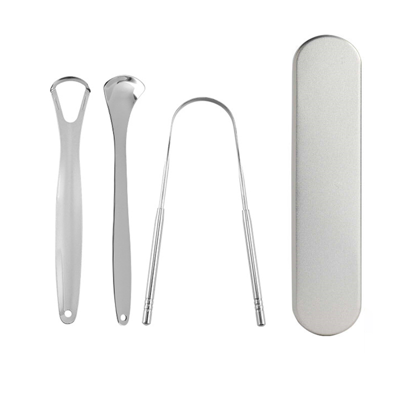 Stainless Steel Tongue Scrapper with Case，Tongue Scraper Cleaner for Adults & Kids Oral Hygiene Scrapper Cleaning Tools: Red