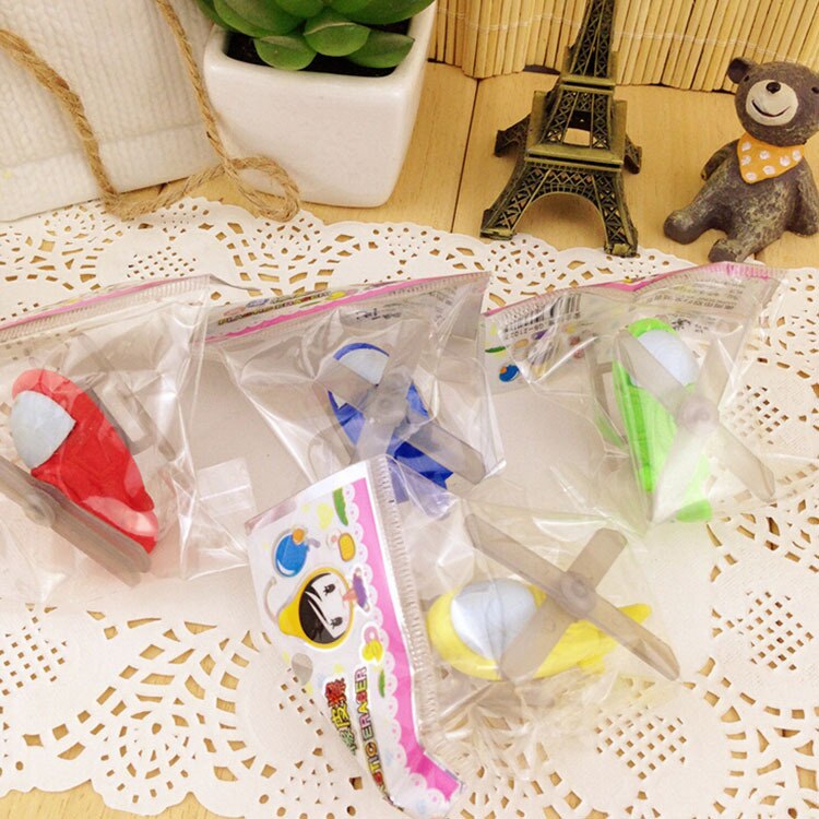 4 sztuk/partia nowość helikopter gumki, w kształcie samolotu chłopcy gumka jak akcesoria szkolne