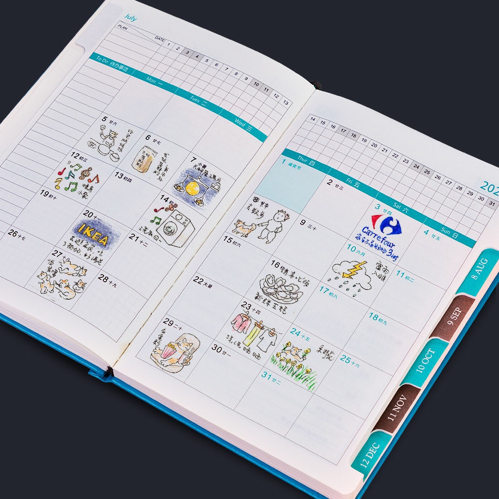 Planner Check-in Table Multi-functional And Portable Daily Plan Planners Easy To Find Time Management Weekly Notebook