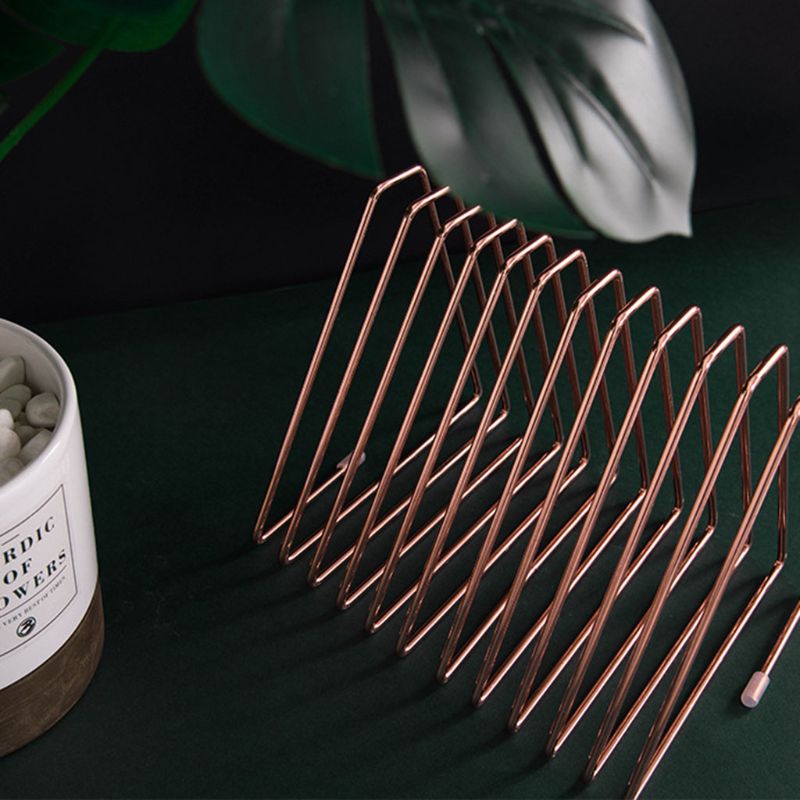 11 Grid Triangle File Storage Shelf Book Stand Retractable Nordic Wrought Iron File Storage Holder Organizer