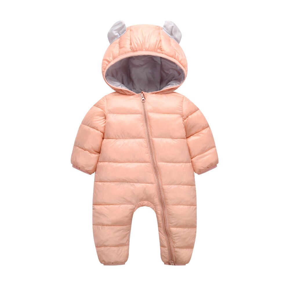 Winter Keep Warm One-Piece Cute Korean Version Of Cotton Onesies Newborn Rabbit Ears Candy Color Cotton Clothes