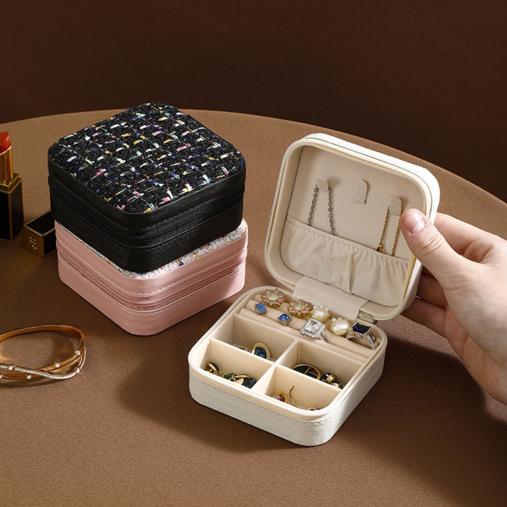 Boîte de rangement de bijoux Portable, boîte de rangement de bijoux de voyage élégante avec Solution à plusieurs compartiments pour femmes