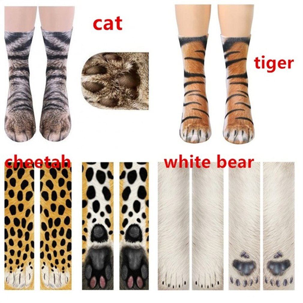 Unisex animal Claw Hoof pattern Sock 3D Printed Cotton Paw Adult Socks dog tiger cat Animal Foot Socks