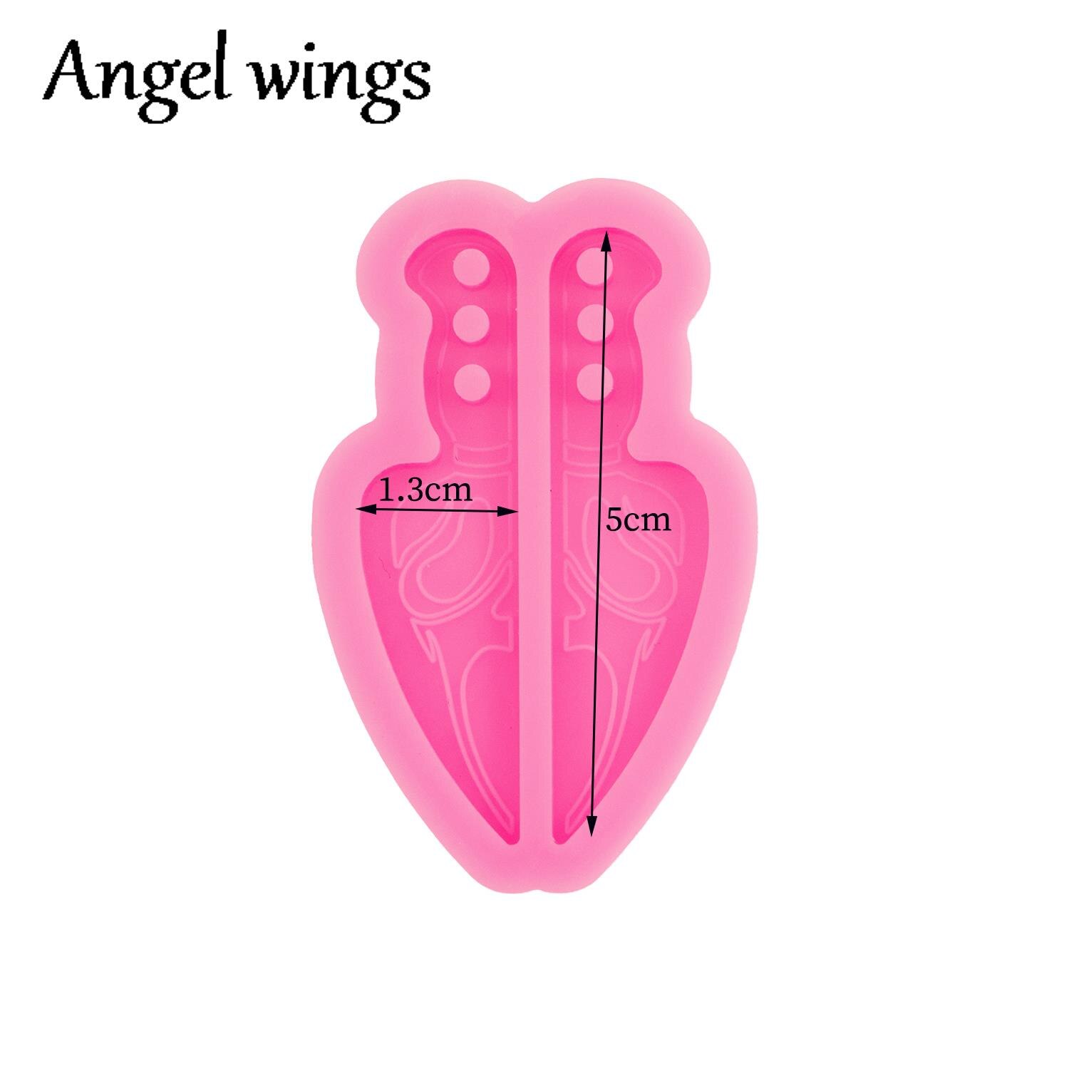 DY1075 Glossy Hoefijzer/Hart/Kunai Mes Oorbellen Siliconen Mallen, maken Ambachten Met Epoxy Diy Handgemaakte Charms Resin Art Mold: green