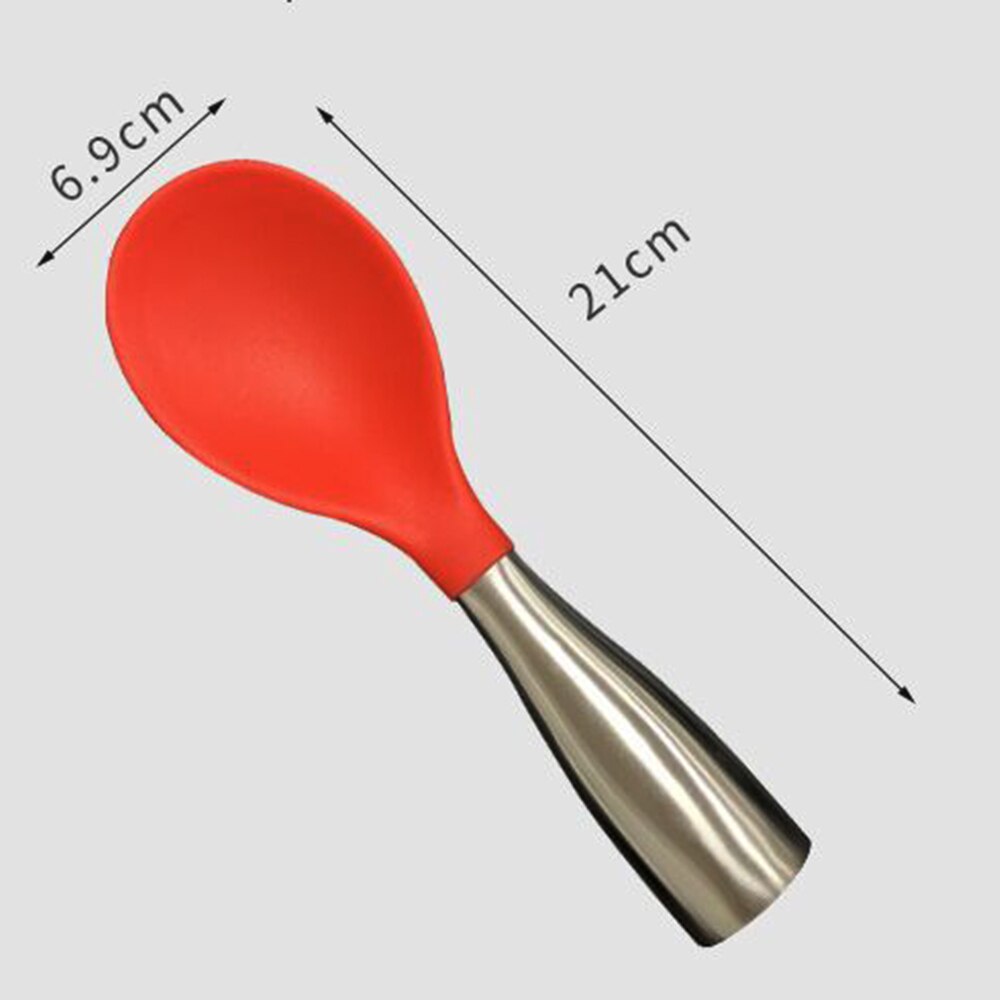 Cuchara de silicona para arroz, olla antiadherente para cocinar arroz, de acero inoxidable, alta temperatura
