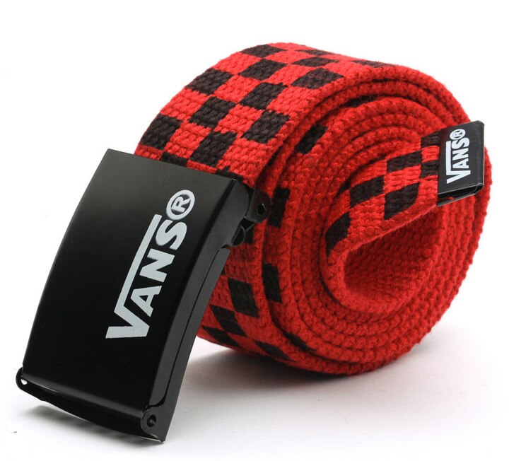 Hommes femmes ceinture ceinture 110cm noir blanc Plaid ceinture toile damier ceintures Cummerbunds toile taille ceintures décontracté damier: Plaid red