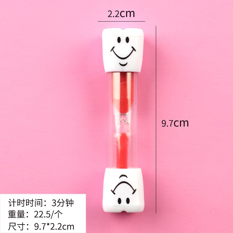 Kinderen Tandenpoetsen 3 Minuten Timer Lachend Gezicht Zandloper Decoratieve Creatieve Tijd Trechter Desktop Ornamenten Kids: Red smiling face