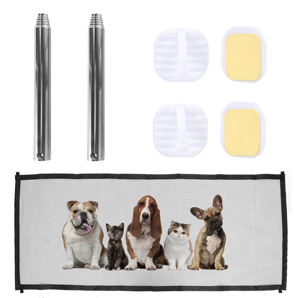 Magic Mesh Dog Door Gate Pet Fence Barrier Cat Dog Door Foldable Safety Ramps Guard Indoor Outdoor Puppy Dog Gate Pet Supplies: Default Title
