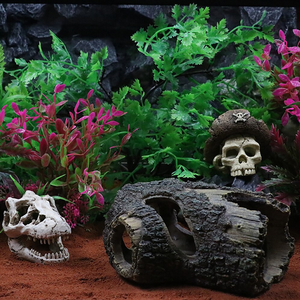 Cueva escondite para acuario, paisajismo del tanque de peces, decoración Vintage para el hogar, resina para criar gambas, múltiples agujeros,