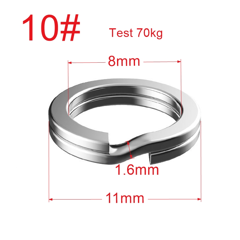 50 stuks Vissen Split Ringen voor CrankHard Aas Zilver Roestvrij Staal 0 # -10 # Accessoires voor visconnectoren: Paars
