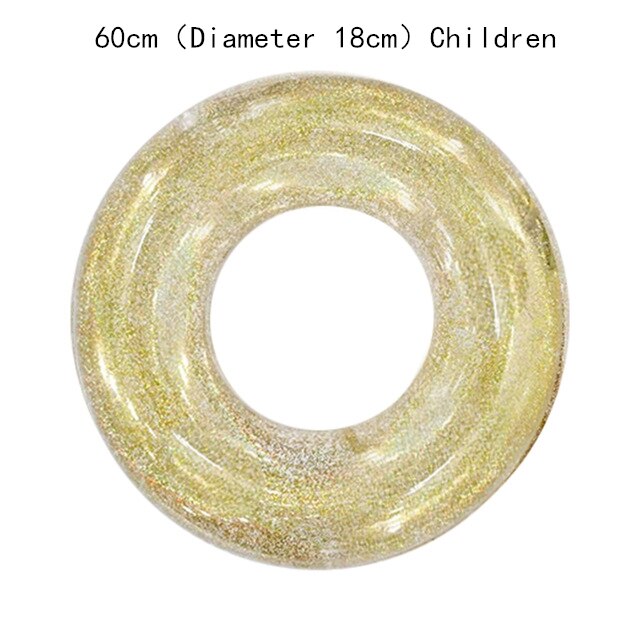 Swimming Sequin Float Inflatable Swimming Pools Cystal Shiny Swim Ring Multi-size Adult Pool Tube Circle for Swimming Pool Toys: 80gold