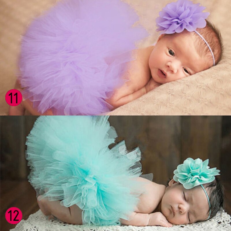 Cute Newborn Baby Girl Crochet Knit Tutu Skirt Costume Photography Photo Prop Baby Photo Background Free Size: 11 Light Purple