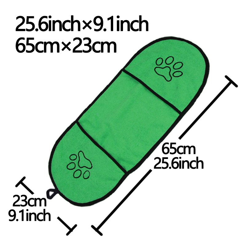Serviette de bain en microfibre pour petit chat, Ultra absorbante, sèche-linge pour chiots et grands chiens, peignoir, couverture pour chaton avec poche: green