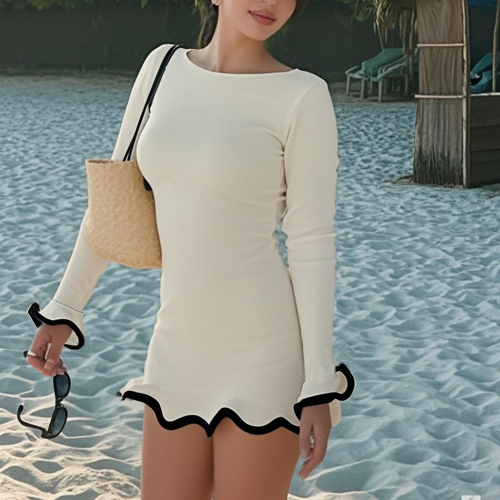 Sleeveless Ruffled Solid Color Dresses Mini Dresses Short Dresses main image 1