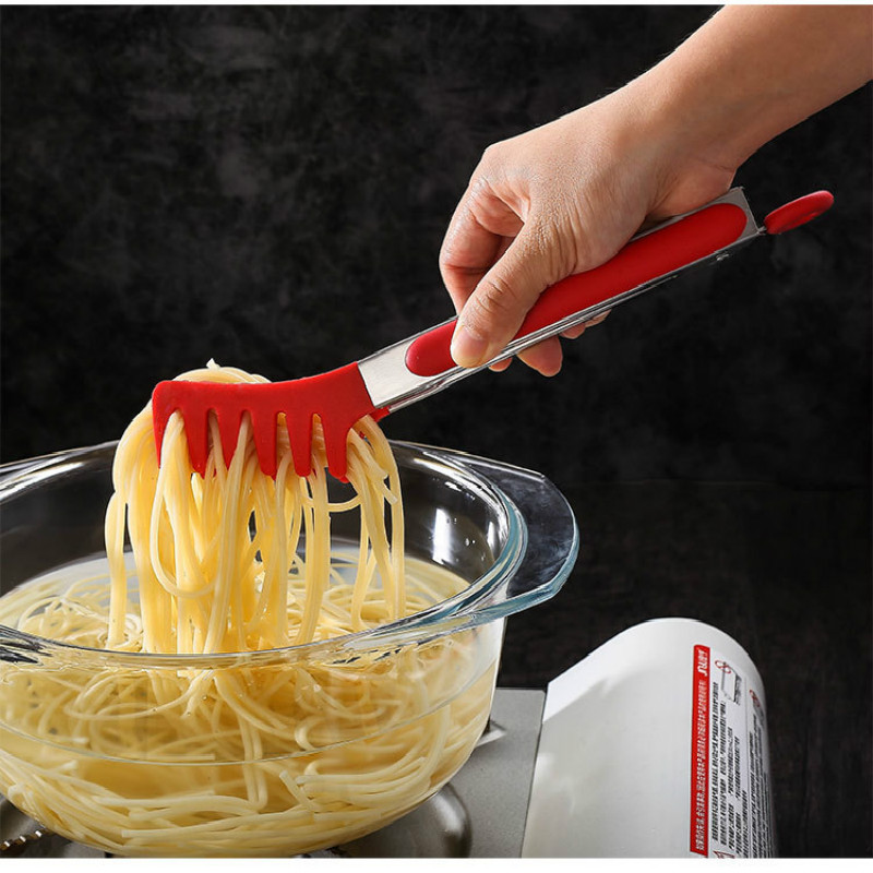 1pc rustfrit stål håndtag nudel tang kogegrej pasta spaghetti tang mad klip hjem køkken tilbehør værktøj