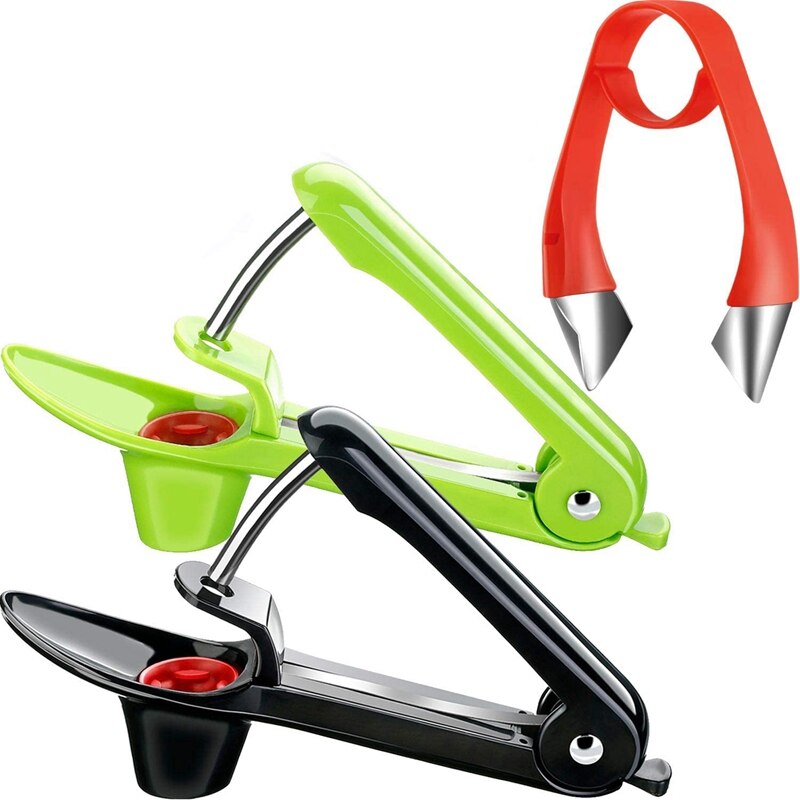 2 Pieces Cherry Pitter Remover Handheld Cherry Pitter Stoner and Strawberry Stem Remover Strawberry Huller: Default Title