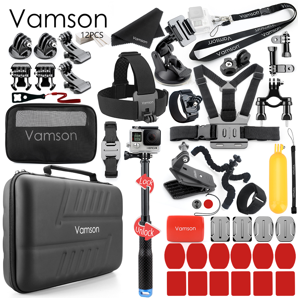 Vamson for Gopro Hero 8 7 6 5 4 Black for Xiaomi Yi 4K Lite for DJI OSMO Action Camera Waterproof Case Bag for SJCAM Eken VS86: VS86E