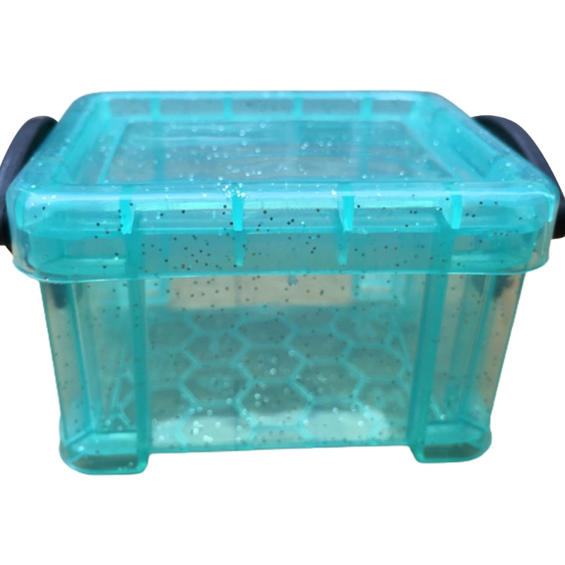 9 Colors Small Plastic Box with Locking Lid Hardware Parts Storage Organizer Rectangular Container 8.7x6.5x5.2cm: SKY BLUE
