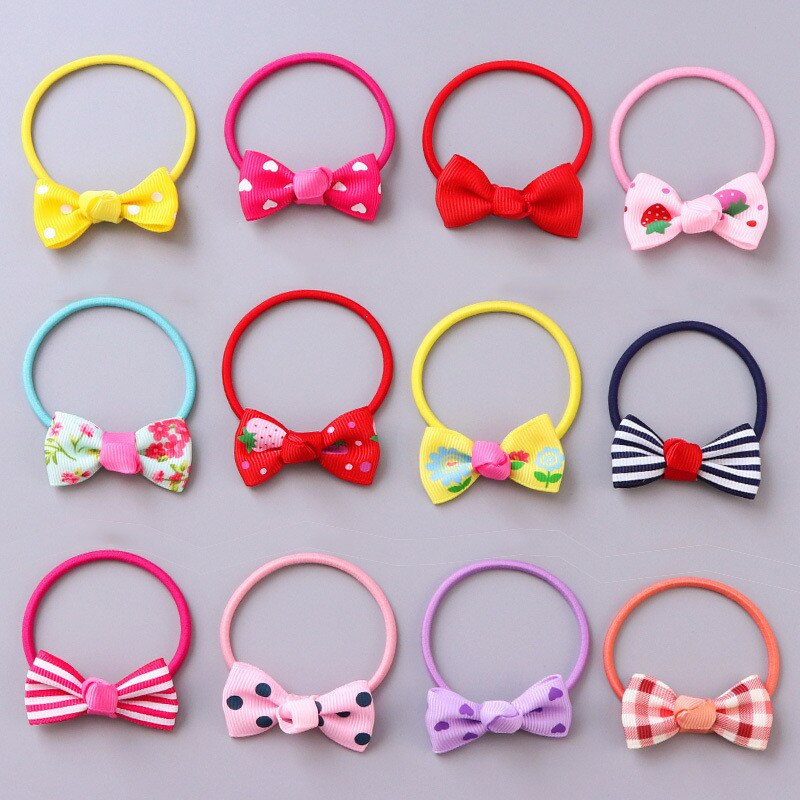 10 pçs/lote arco faixas de cabelo ferramentas 20 cores elástico de borracha bandas de cabelo laços/anéis/cordas goma grosgrain fita suportes cabelo acessórios