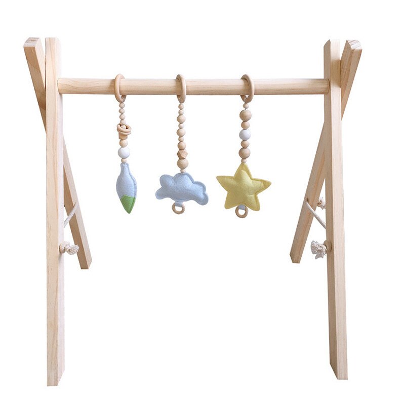 Babygymnastik lege børnehave sensorisk ring-træklegetøj træramme spædbarnsværelse småbørnstøjsstativ børneværelse dekoration nordisk stil: Farve 5