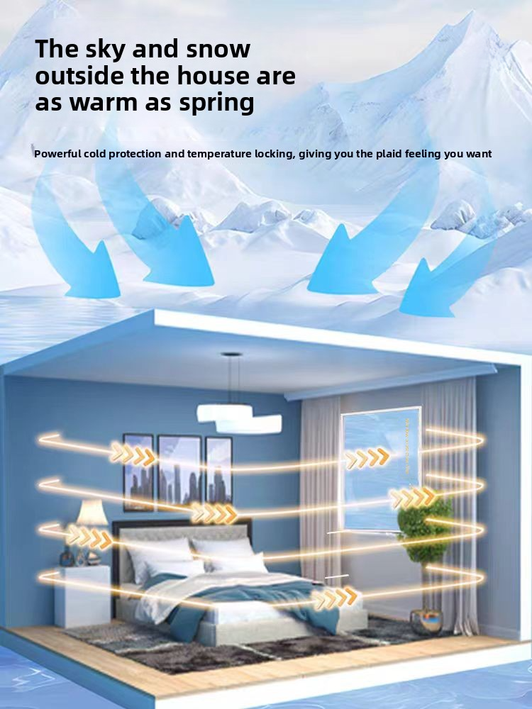 Winter Schlafzimmer Wohnzimmer Isoliervorhänge Haushalt Kälte- und Windschutz hochauflösende transparente Isolierfolie