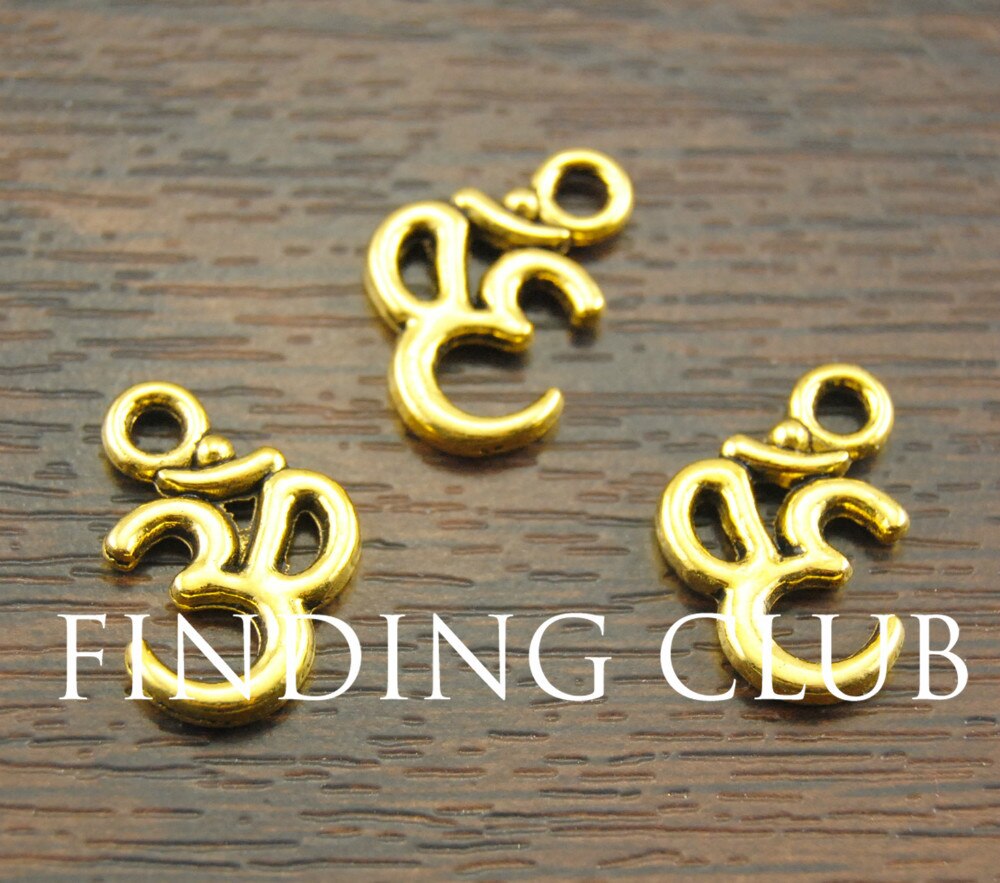 50 pcs Metal Alloy OM Aum Ohm Mantra Sign Charm Pendant 15x10mm Fit Jewelry Making