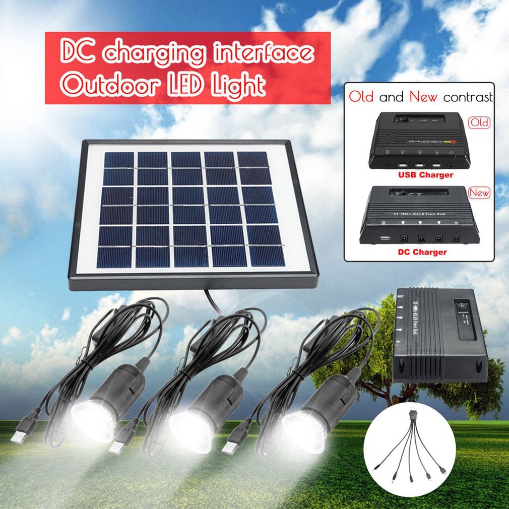 Outdoor Solar Power Led Lighting Bulb Lamp System Solar Panel Home System Kit 4W 6V Outdoor Solar Power Panel LED Light Lamp