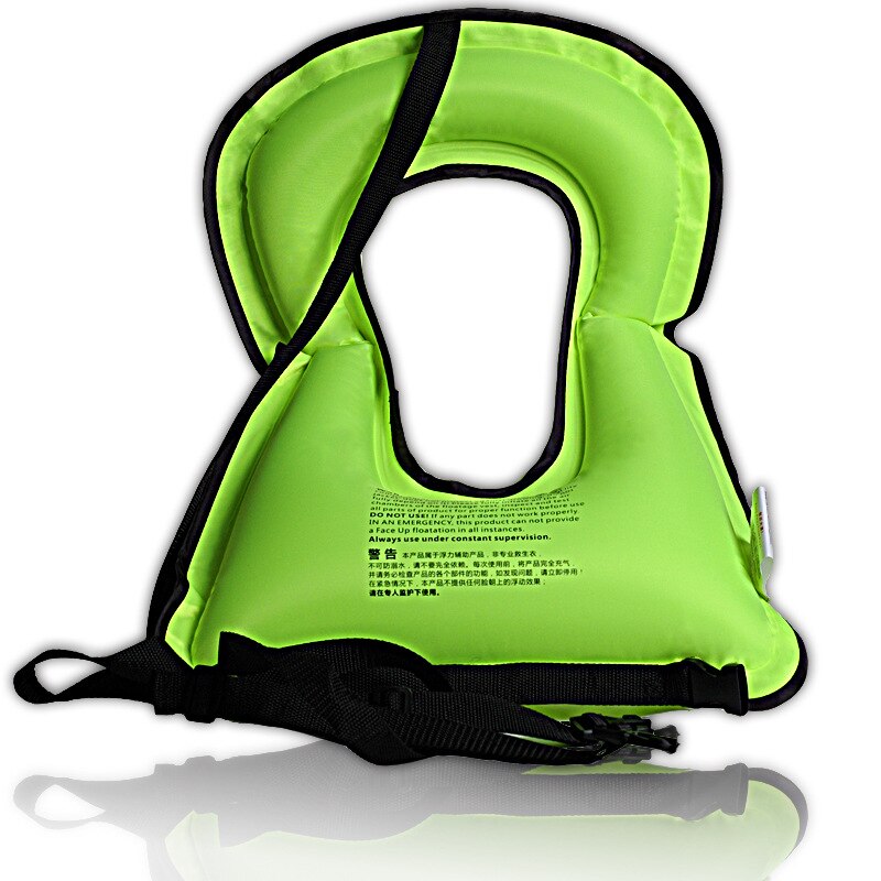 Inflatable Life Jacket Adult Snorkeling Swimming Vest Outdoor Portable Large Buoyancy Swimming Life Jacket: Children Fluorescence Green