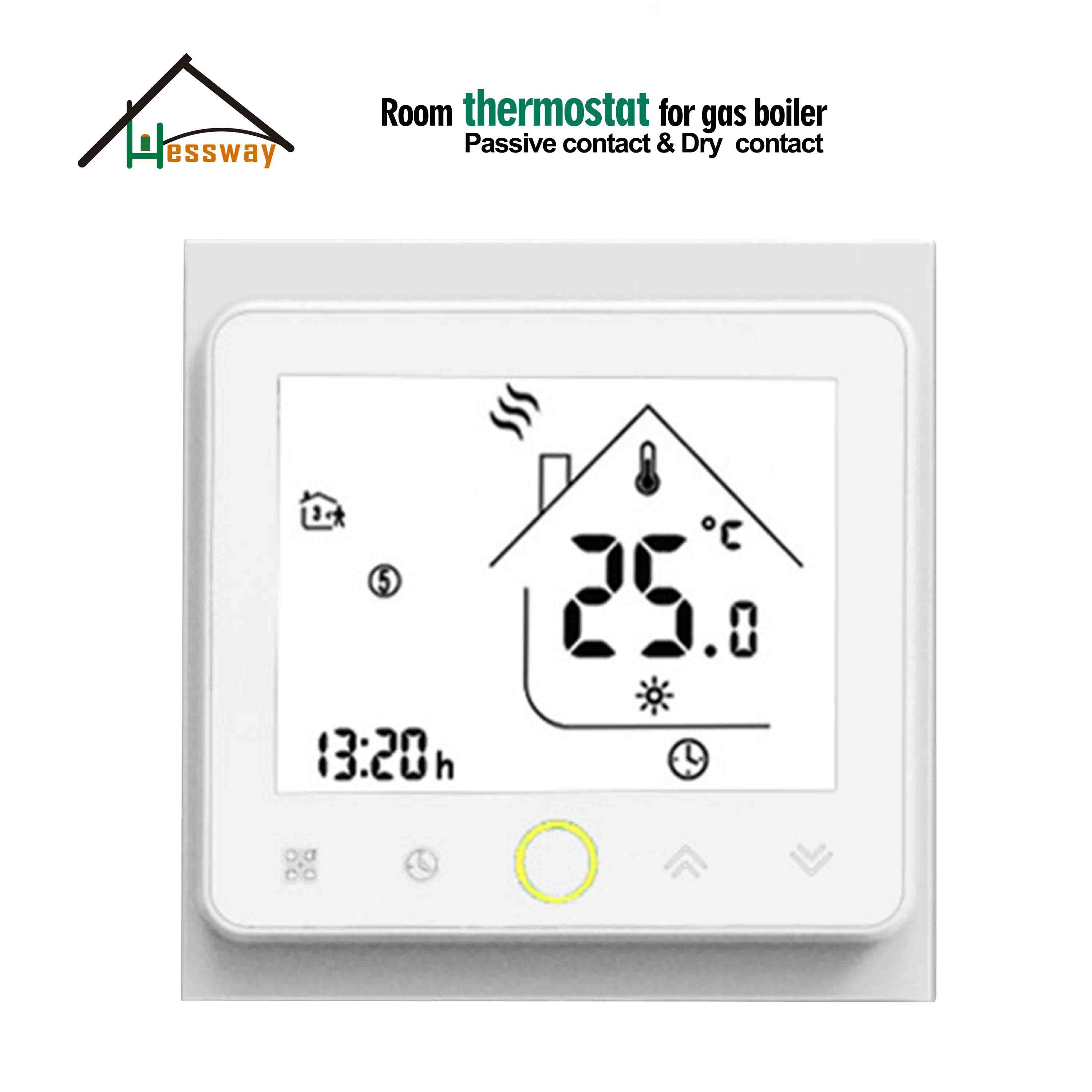 HESSWAY dry contact &Passive contact relay programmable thermostat for boiler
