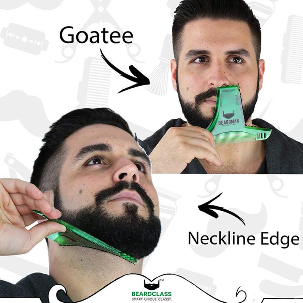 Plantilla para dar forma a la barba para hombre, peine para Barba, barba, bigote, herramientas de cuidado de estilismo, recortar peines con plantilla