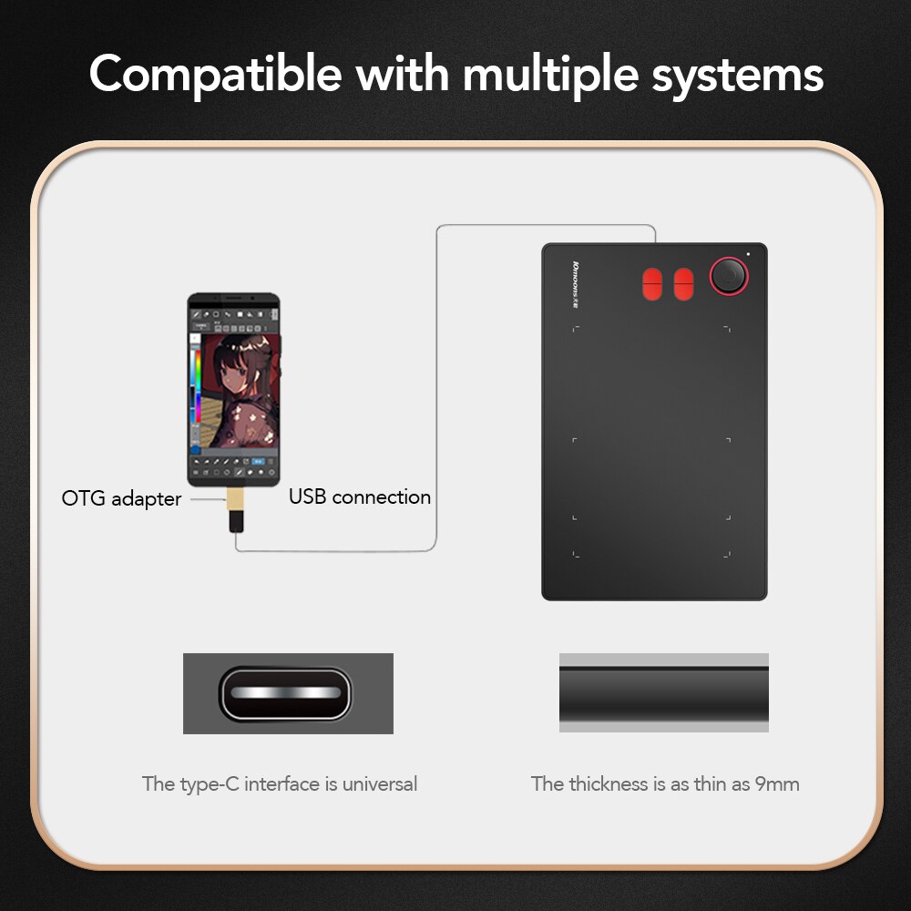 TISHRIC – tablette graphique G20, avec stylet XP, pour dessin OSU, Wacom, 8192 niveaux de pression