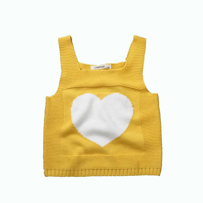 Jongens Meisjes Vesten Kids Kleding Breien Mode Hart Kinderen Kleding Meisje Vest Lente Herfst Casual Baby Jongens Vest: Yellow / 18m