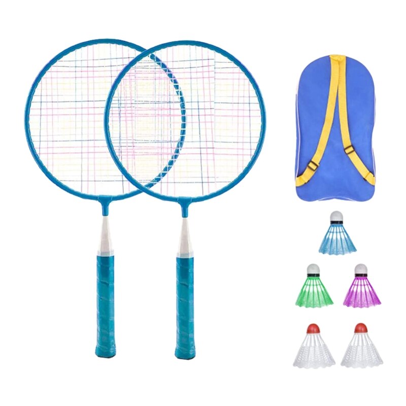 Juego de bádminton para niños, raquetas de deporte, raquetas de tenis Junior, juego de raqueta, juguetes al aire libre: Blue