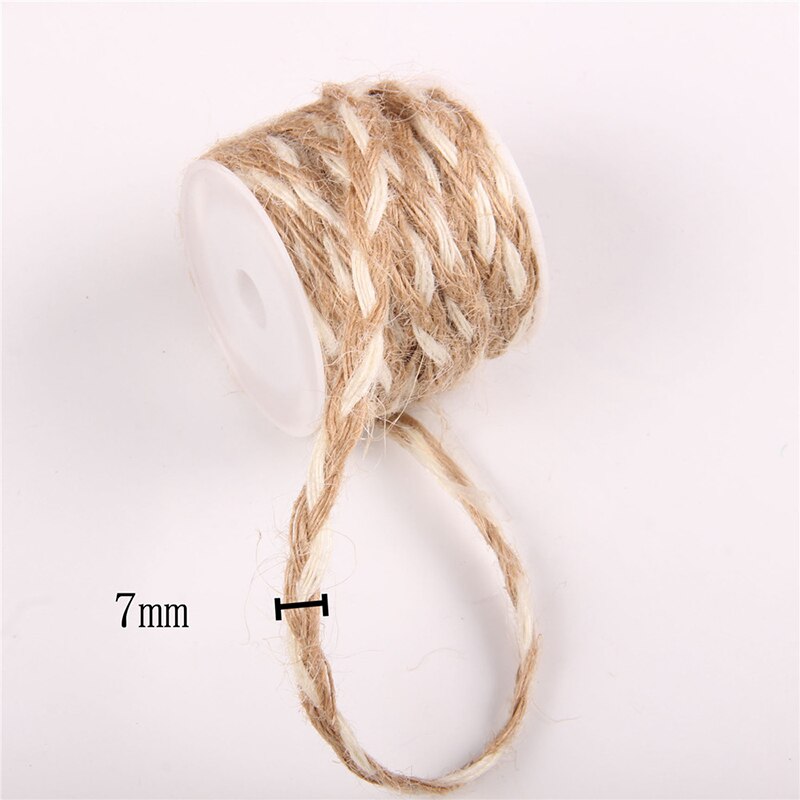 5m/ rullar naturligt säckväv band jute garn snöre för handarbete gör-det-själv hantverksförnödenheter wrap packning snöre bröllopsfest dekoration: 8