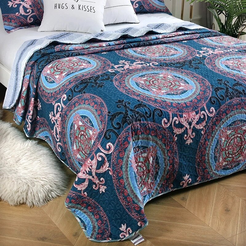 Couvre-lit matelassé en Patchwork à carreaux pour matelas, drap doux d&#39;hiver