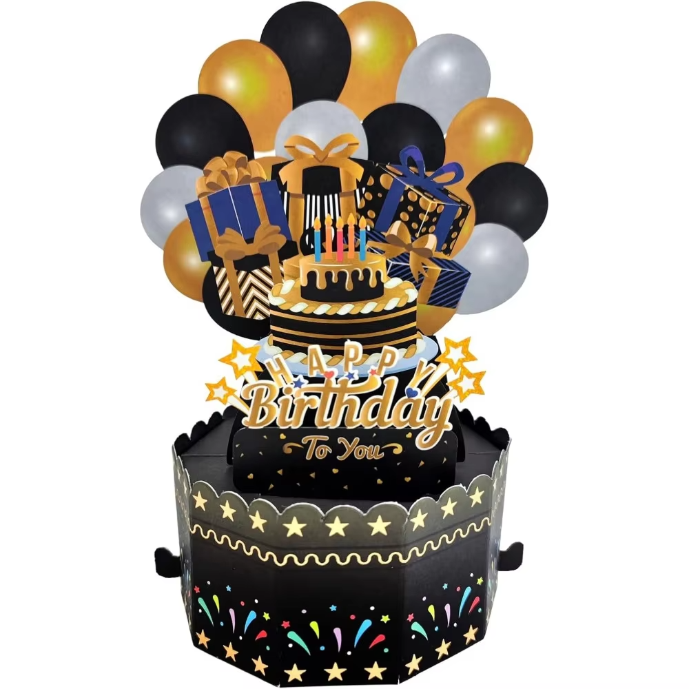 Happy Birthday Greeting Card With Envelope 3D Box 18th/30th/40th50th/60th Years Old Birthday Wishes Message Card Party