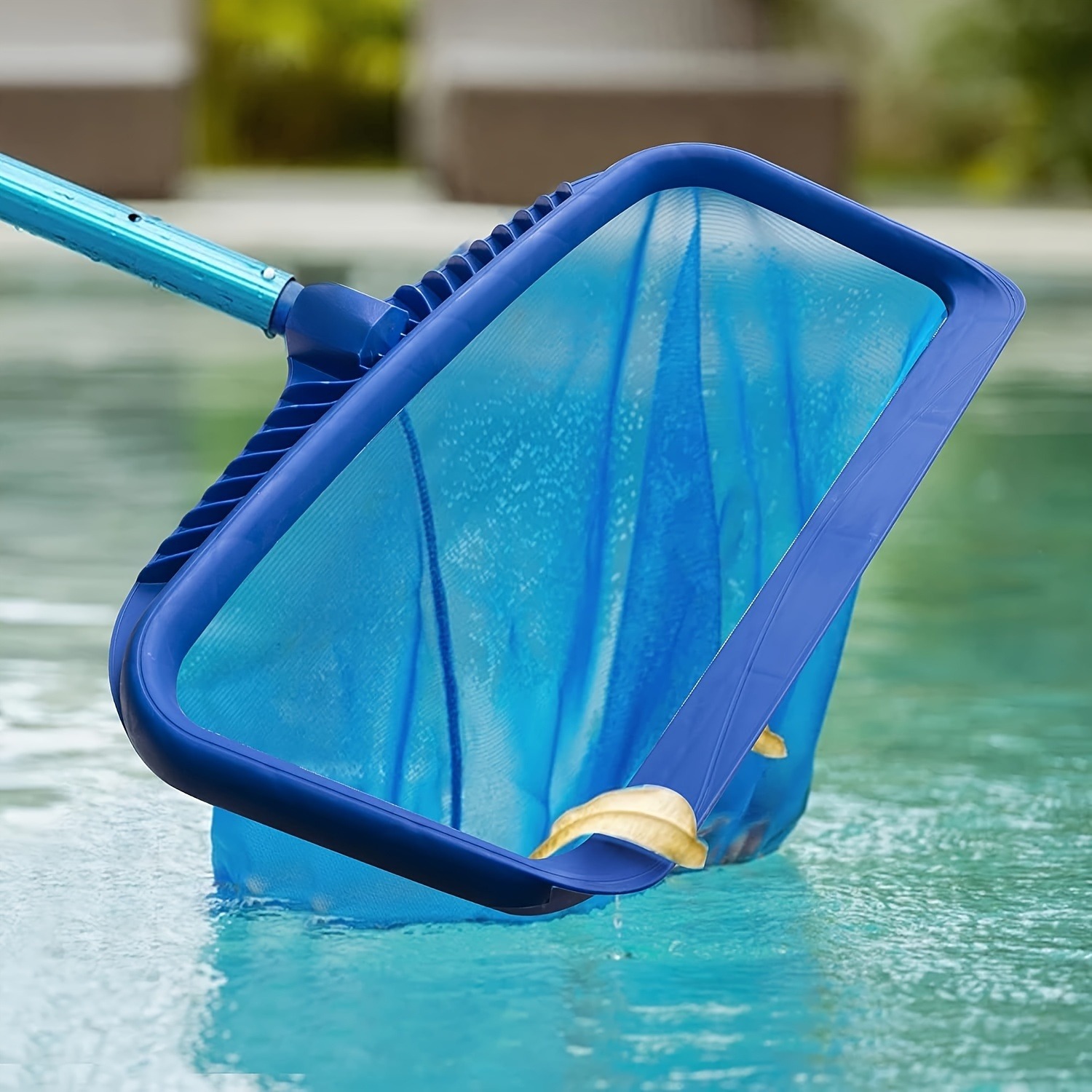 1pc heavy-duty pool skimming net - fine net leaf rake cleaning tool