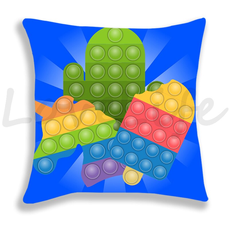 Pop Het Afdrukken Kussensloop Regenboog Kleur Leuke Kussenhoezen Sofa Stoel Bed Kussensloop Huis Decoratieve Kussensloop 45Cm * 45Cm: 11