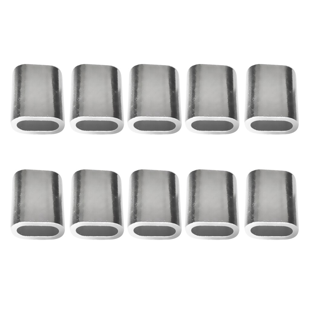 10 Pieces Aluminum Cable Crimps Sleeves Cable Ferrule Snare Wire Rope Clip Fittings - Various Sizes