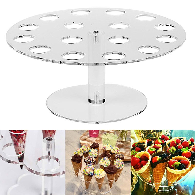 Acrylic Cake Stand Ice Cream Stand Cake Cone Stand Holder 6/16 Cones Wedding Buffet Stand Bakery Display