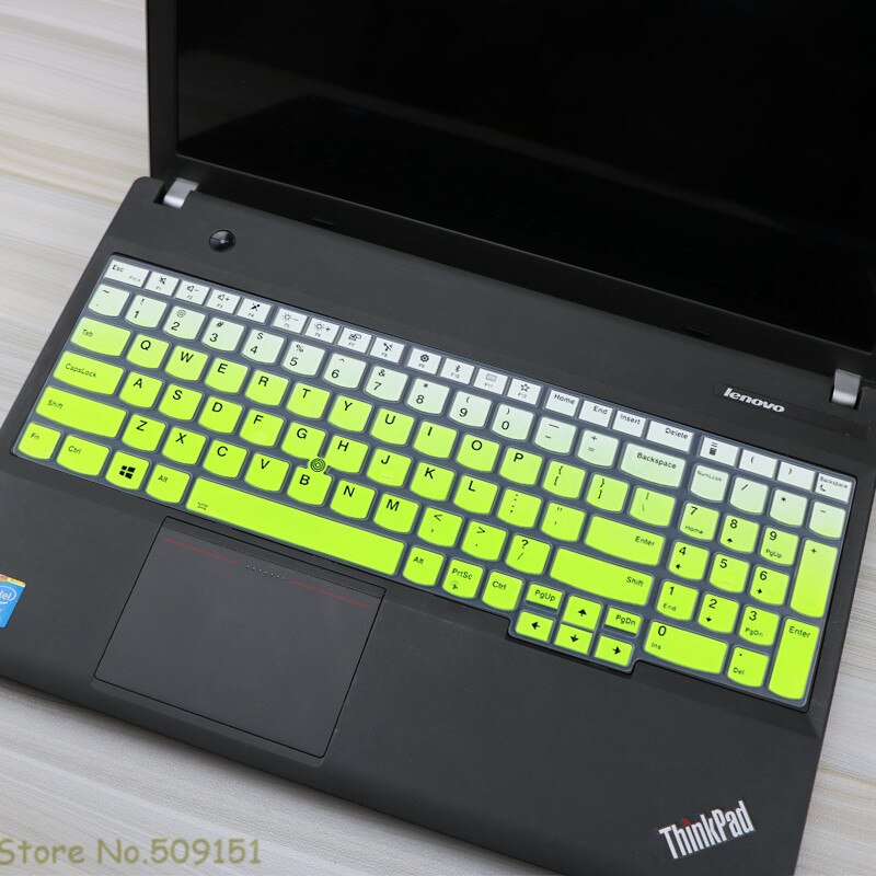 Silicone Laptop Keyboard Cover Protector Skin For Lenovo ThinkPad E15 Gen 2 L15 P15 P15V T15 P53 P15S Notebook: Gradual green