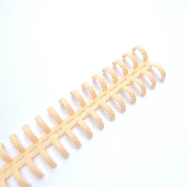 Anillo de plástico transparente con 25 orificios para encuadernación, anillo de hojas sueltas para cuaderno A4, suministros escolares, 10 Uds.: Apricot